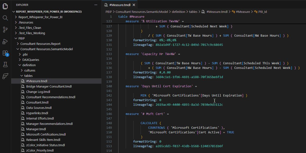TMDL plugin DAX intellisense